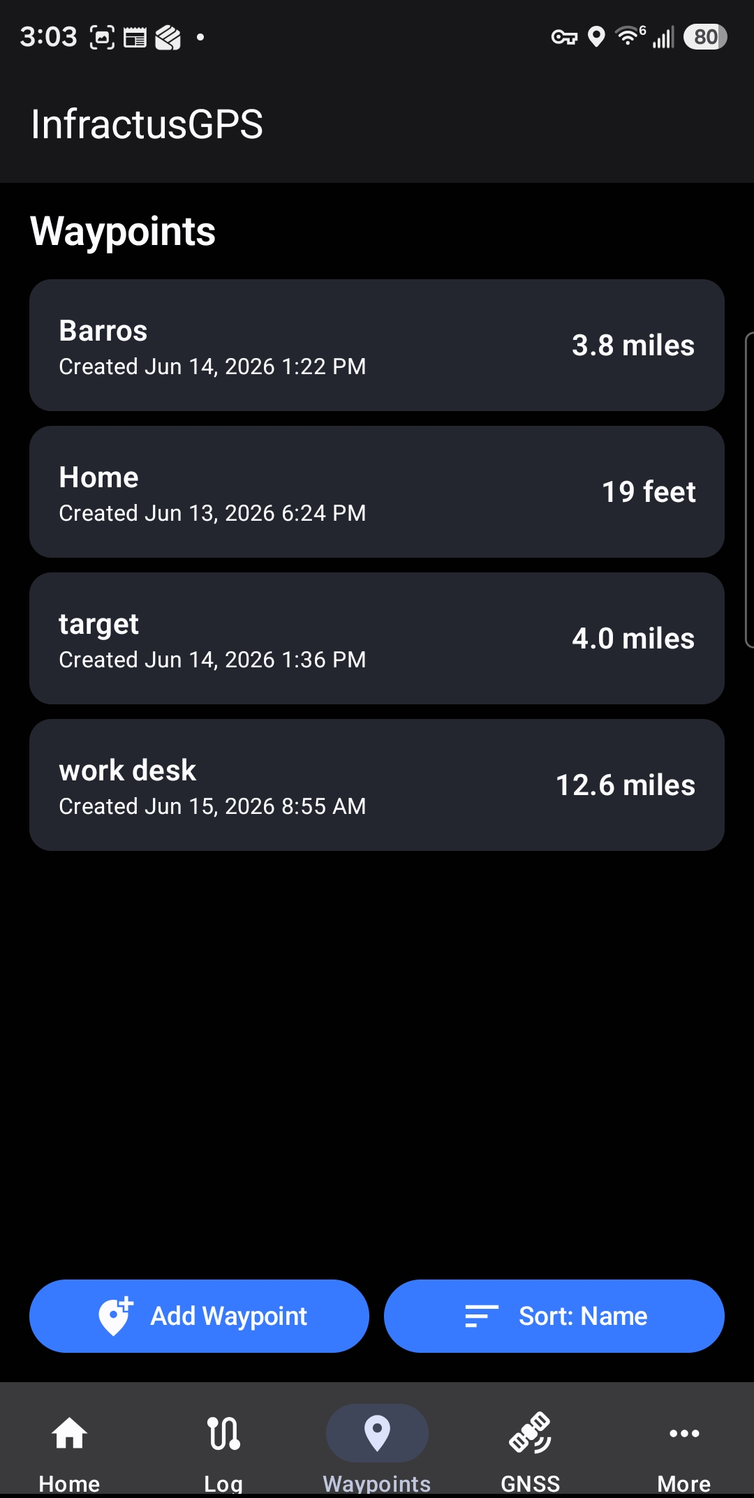 Waypoints page screenshot